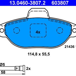 Placute frana FIAT PANDA Caseta/ Hatchback (169_) 1.1 (169CXA1A) benzina 54 cai ATE 13.0460-3807.2