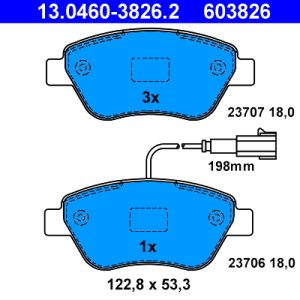 Placute frana FIAT PANDA Caseta/ Hatchback (169_) 1.3 D Multijet 4x4 diesel 70 cai ATE 13.0460-3826.2
