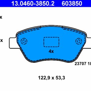 Placute frana FIAT 500 (312_) 1.4 (301J410) benzina 102 cai ATE 13.0460-3850.2