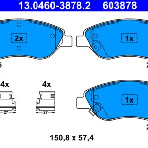 Placute frana FIAT TIPO limuzina (356_, 357_) 1.4 LPG (356SXF1B) Benzina/Autogaz (GPL) 120 cai ATE 13.0460-3878.2