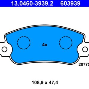 Placute frana FIAT PANDA (141_) 1000 4x4 benzina 44 cai ATE 13.0460-3939.2