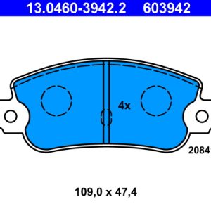 Placute frana FIAT ARGENTA (132_) 2500 Turbodiesel diesel 90 cai ATE 13.0460-3942.2