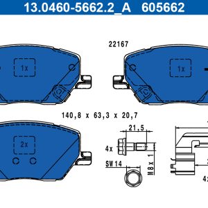 Placute frana FIAT 500X (334_) 1.0 (334.AXN1B) benzina 114 cai ATE 13.0460-5662.2