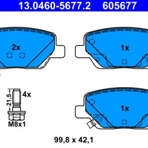 Placute frana FIAT TIPO limuzina (356_, 357_) 1.3 D (356SXB1A, 356SXH1A, 356SXD1A) diesel 95 cai ATE 13.0460-5677.2