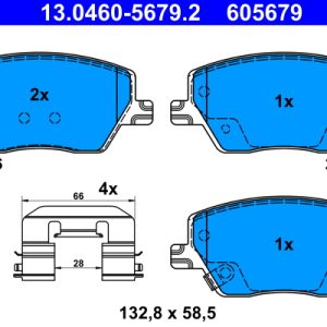 Placute frana FIAT TIPO limuzina (356_, 357_) 1.3 D (356SXB1A, 356SXH1A, 356SXD1A) diesel 95 cai ATE 13.0460-5679.2