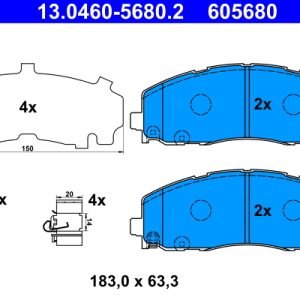 Placute frana FIAT FREEMONT (345_) 2.0 JTD 4x4 diesel 163 cai ATE 13.0460-5680.2