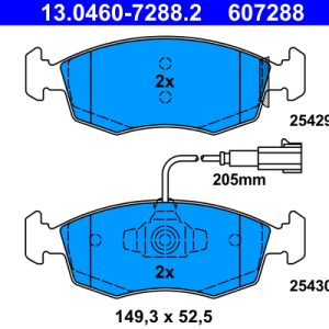 Placute frana FIAT 500 (312_) 0.9 (312AXG1A, 312.AXG11) benzina 86 cai ATE 13.0460-7288.2