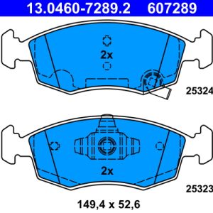 Placute frana FIAT PANDA VAN (312_, 519_) 0.9 (312CXH1A, 312DXH1A) benzina 65 cai ATE 13.0460-7289.2