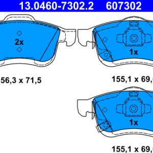 Placute frana FIAT 500L (351_, 352_) 1.4 (199LYF1B) benzina 120 cai ATE 13.0460-7302.2