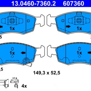 Placute frana FIAT PANDA (312_, 319_) 1.0 Mild Hybrid (312.PYD1B) benzina/elector 69 cai ATE 13.0460-7360.2