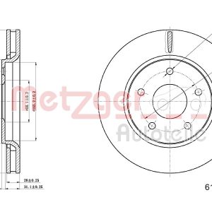 Disc frana FIAT FREEMONT (345_) 2.0 JTD 4x4 diesel 163 cai METZGER 6110090
