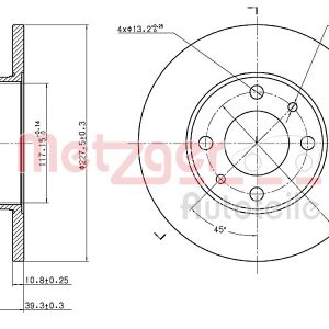 Disc frana FIAT FIORINO Autoutilitara/limuzina spatioasa (146_) 60 1.1 benzina 54 cai METZGER 6110418