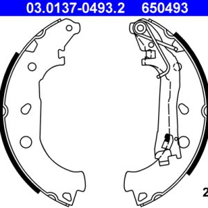 Set saboti frana FIAT QUBO (225_) 1.3 D Multijet (225CXB1A, 225AXB1A, 225CXB11, 225AXB11,... diesel 75 cai ATE 03.0137-0493.2
