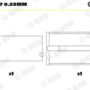 Cuzineti arbore cotit FIAT 500 Serie 500 diesel 50 cai GLYCO 72-4547 0.25mm