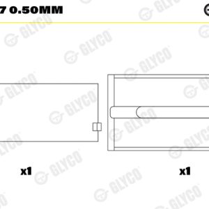 Cuzineti arbore cotit FIAT 500 Serie 500 diesel 50 cai GLYCO 72-4547 0.50mm