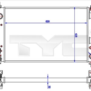 Radiator racire motor FIAT DOBLO Cargo (263_) 1.6 D Multijet (263WXD1B, 263WXR1B, 263WXX1B, 263ZXD1B,... diesel 105 cai TYC 725-0042-R