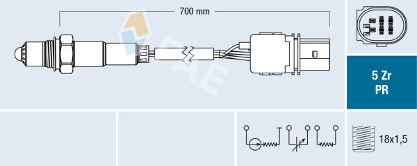 Sonda Lambda FIAT QUBO (225_) 1.3 D Multijet (225AXG1A, 225CXG1A, 225AXG11, 225CXG11) diesel 80 cai FAE 75034