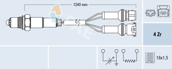 Sonda Lambda FIAT CROMA (154_) 2500 V6 benzina 162 cai FAE 77125