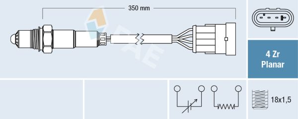 Sonda Lambda FIAT PANDA (169_) 1.4 (169AXE1B) benzina 100 cai FAE 77223