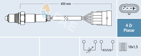 Sonda Lambda FIAT PANDA (169_) 1.4 (169AXE1B) benzina 100 cai FAE 77224