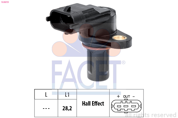 Senzor turatie FIAT PANDA (312_, 319_) 0.9 Natural Power (312PXG1A, 312PYC1A) Benzina/Gaz metan (GNC) 86 cai FACET 9.0619