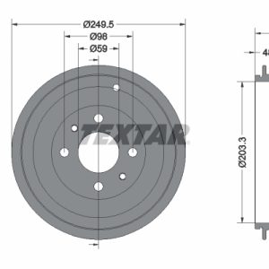 Tambur frana FIAT PANDA (312_, 319_) 0.9 Natural Power (312PXN1A) Benzina/Gaz metan (GNC) 80 cai TEXTAR 94019900