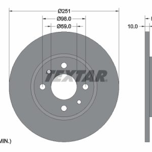 Disc frana FIAT CROMA (154_) 2500 D diesel 75 cai TEXTAR 92034203