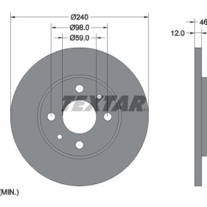 Disc frana FIAT FIORINO microbus (146_) 1.6 iE (146RC, 146RF) benzina 75 cai TEXTAR 92034500