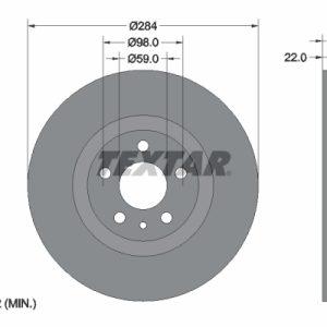 Disc frana FIAT FIORINO microbus (225_) 1.3 JTD Multijet diesel 80 cai TEXTAR 92046803
