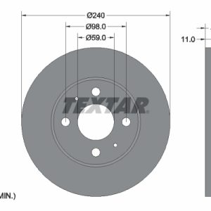 Disc frana FIAT 500 (312_) 0.9 (312AXM1B) benzina 105 cai TEXTAR 92061103