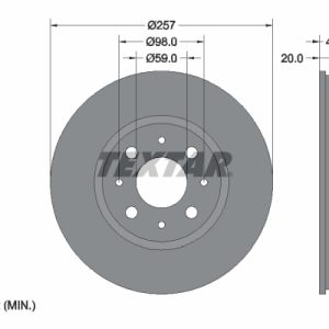 Disc frana FIAT TIPO (160_) 1.8 i.e.16V Sport benzina 136 cai TEXTAR 92068503
