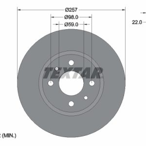 Disc frana FIAT 500 C (312_) 0.9 (312AXM1B) benzina 105 cai TEXTAR 92069603