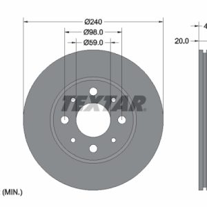 Disc frana FIAT 500 C (312_) 1.2 (312CXA1A, 312AXA1A) benzina 69 cai TEXTAR 92118003