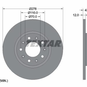Disc frana FIAT 500X (334_) 1.0 (334.AXN1B) benzina 114 cai TEXTAR 92221003