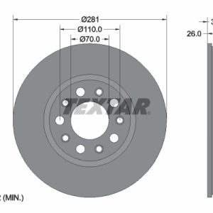 Disc frana FIAT 500X (334_) 1.0 (334.AXN1B) benzina 114 cai TEXTAR 92230103