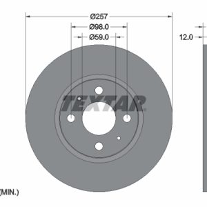 Disc frana FIAT 500 C (312_) 0.9 (312AG1A) benzina 86 cai TEXTAR 92236703