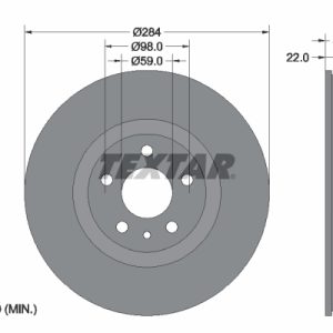 Disc frana FIAT 500L (351_, 352_) 0.9 (199LYC1B) benzina 105 cai TEXTAR 92252803