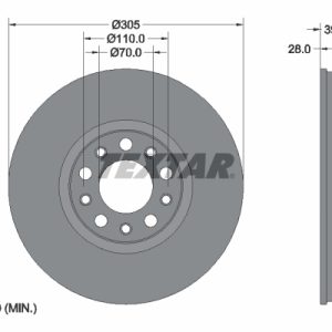 Disc frana FIAT 500X (334_) 1.3 (334.AXR11) benzina 150 cai TEXTAR 92293903