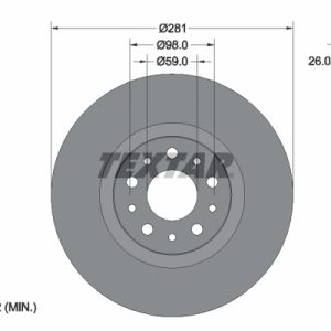 Disc frana FIAT TIPO hatchback (356_, 357_) 1.5 T4 Hybrid benzina/elector 131 cai TEXTAR 92304803