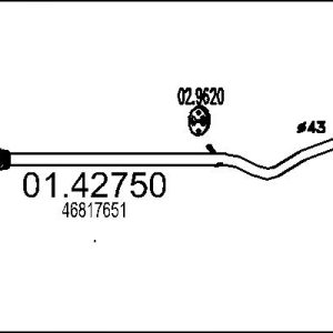 Racord evacuare FIAT PANDA (169_) 1.1 (169.AXA1A) benzina 54 cai MTS 01.42750