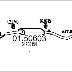 Toba esapamet intermediara FIAT 500 (312_) 1.4 (312AXC1B, 312CXC1B) benzina 100 cai MTS 01.50603