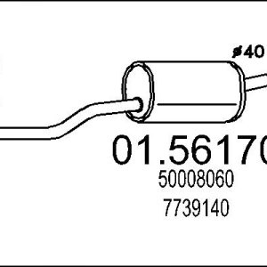 Toba esapamet intermediara FIAT FIORINO (147_) 1.3 benzina 67 cai MTS 01.56170