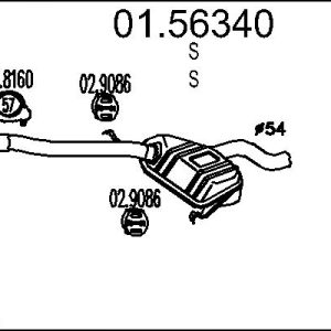 Toba esapamet intermediara FIAT TIPO (160_) 1.9 TD (160.EL, 160.GL, 160.AQ, 160.EI, 160.AR) diesel 90 cai MTS 01.56340