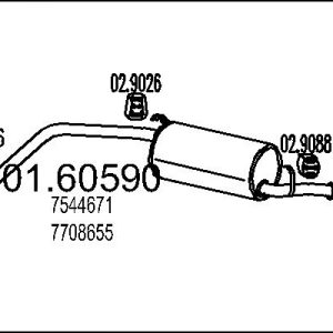 Toba esapament finala FIAT PANDA (141_) 1000 benzina 44 cai MTS 01.60590