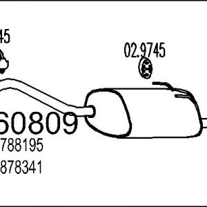Toba esapament finala FIAT PANDA (169_) 1.4 (169AXE1B) benzina 100 cai MTS 01.60809