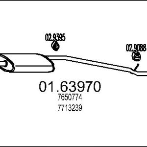 Toba esapament finala FIAT PANDA (141_) 1100 4x4 benzina 54 cai MTS 01.63970