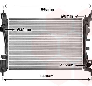 Radiator racire motor FIAT FIORINO Autoutilitara/limuzina spatioasa (225_) 1.4 (225AXA1A, 225BXA1A) benzina 78 cai VAN WEZEL 09002261