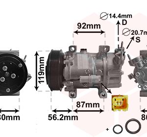 Compresor climatizare FIAT QUBO (225_) 1.4 (225AXA1A) benzina 73 cai VAN WEZEL 0900K214