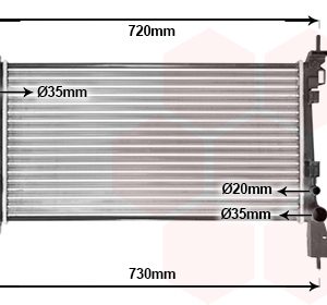 Radiator racire motor FIAT QUBO (225_) 1.3 D Multijet (225AXE1A, 225CXE1A, 225AXH1A, 225AXL1A,... diesel 95 cai VAN WEZEL 17002380