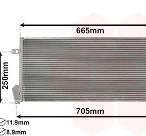 Condensator climatizare FIAT DOBLO Cargo (263_) 1.3 D Multijet diesel 90 cai VAN WEZEL 17005396
